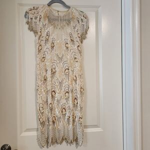 Vintage A.J. Bari silk beaded dress